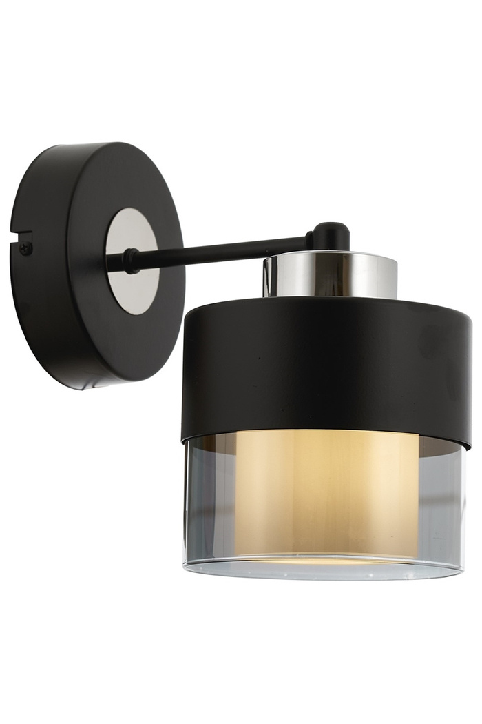 Wall Sconce 1-Light Glass Black