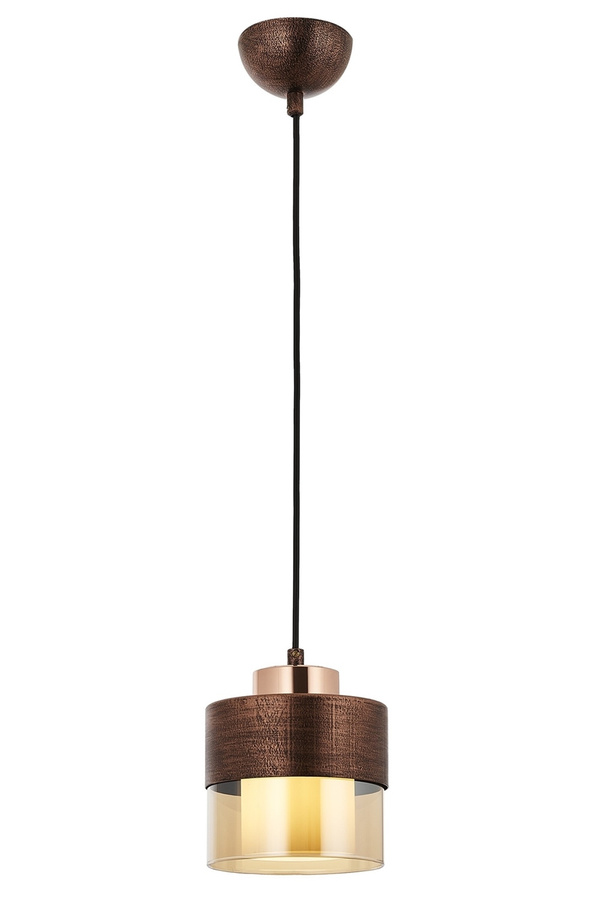 Chandelier 1-Light Glass Copper