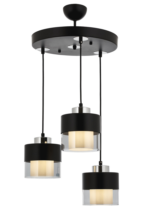 Chandelier 3-Light Glass Black