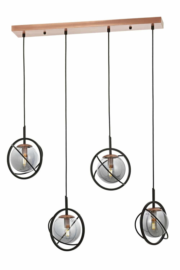 Chandelier 4-Light Glass Black