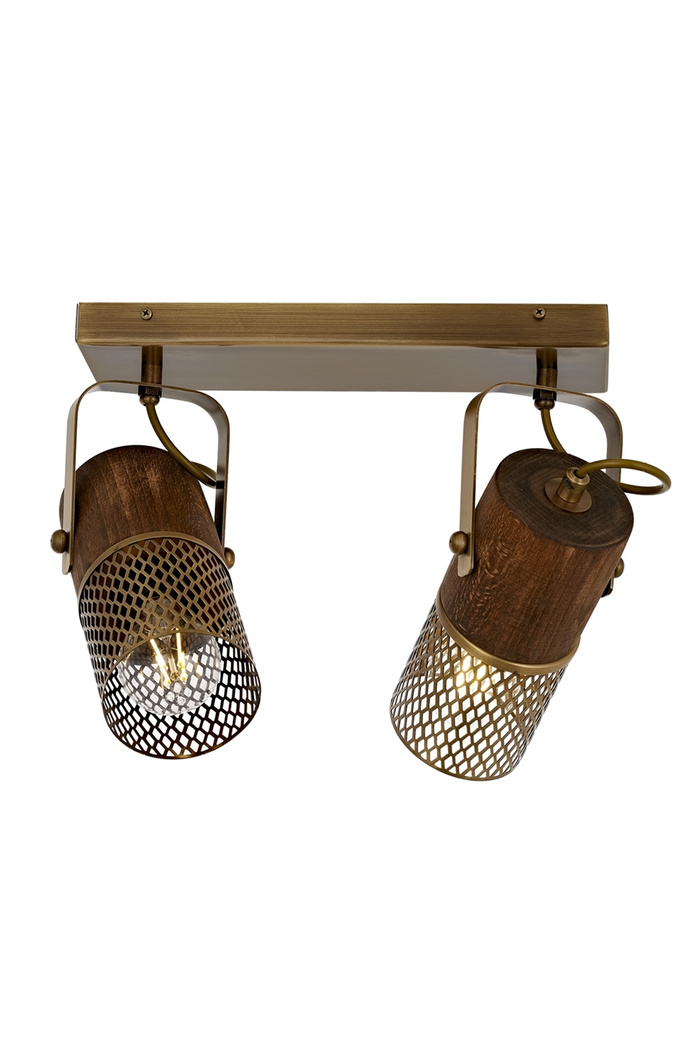 Wall Sconce 2-Light Wood Antique