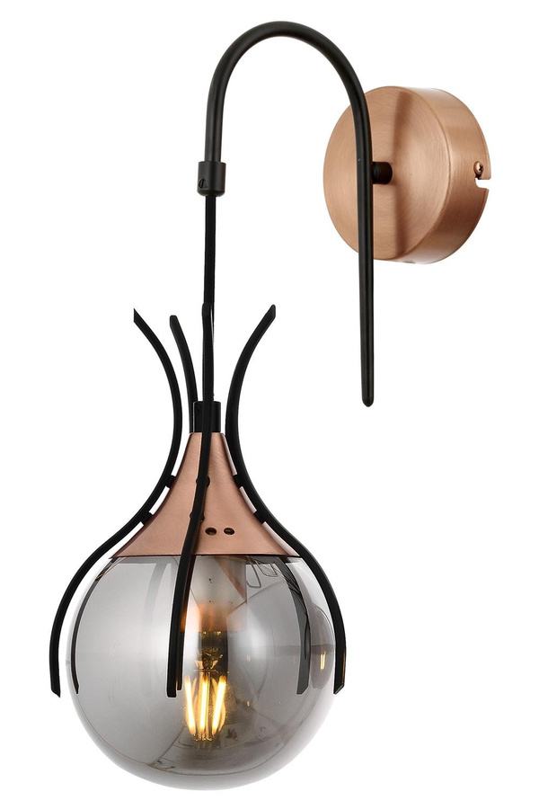 Wall Sconce 1-Light Glass Black