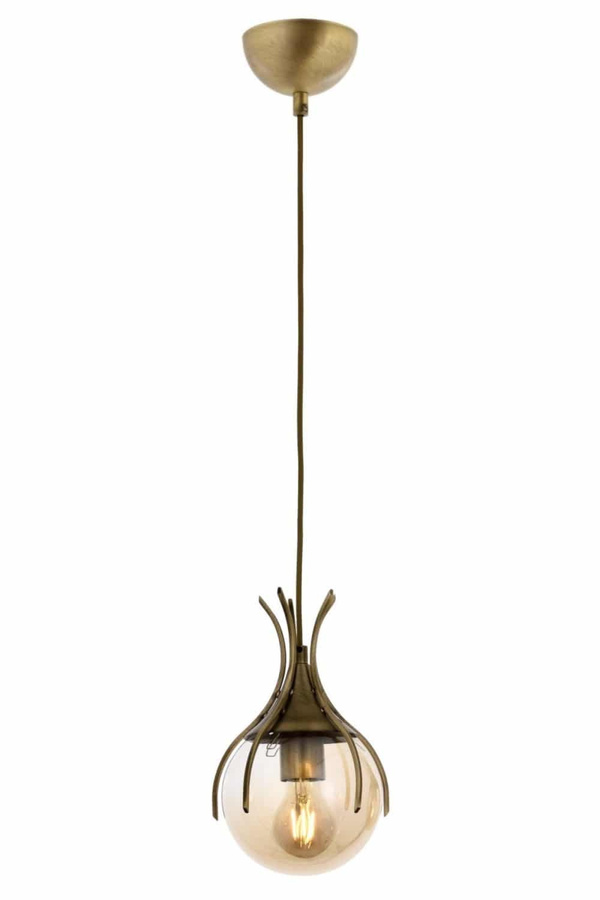 Chandelier 1-Light Glass Antique