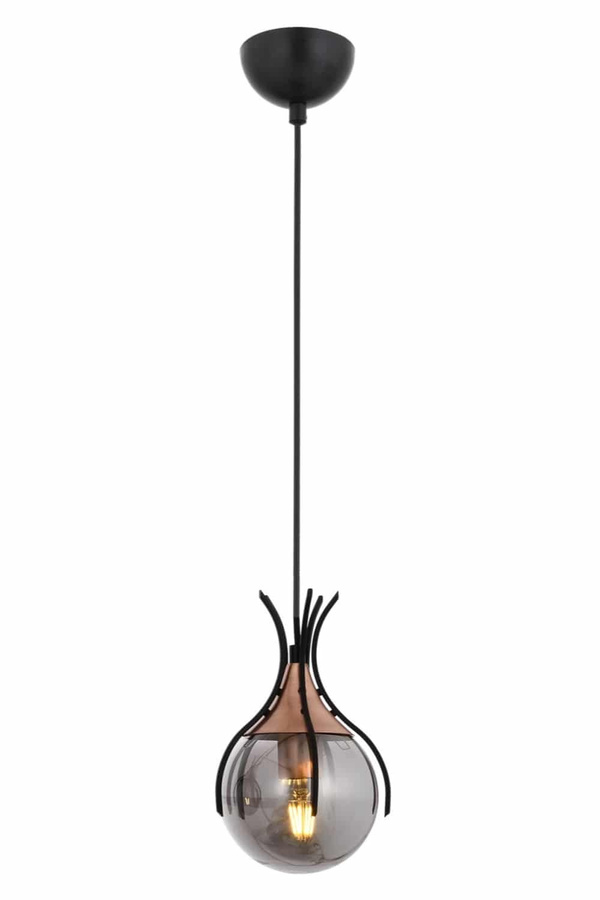 Chandelier 1-Light Glass Black