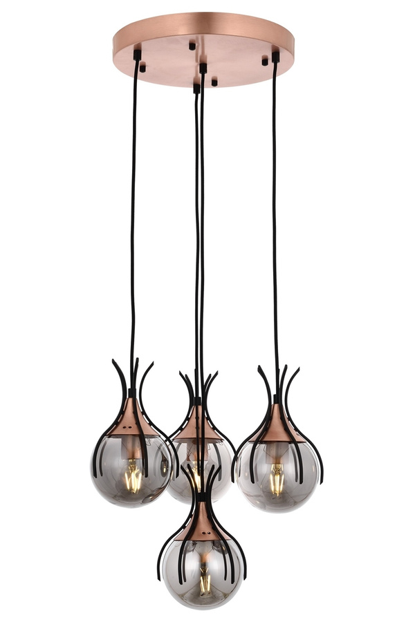 Chandelier 4-Light Glass Black