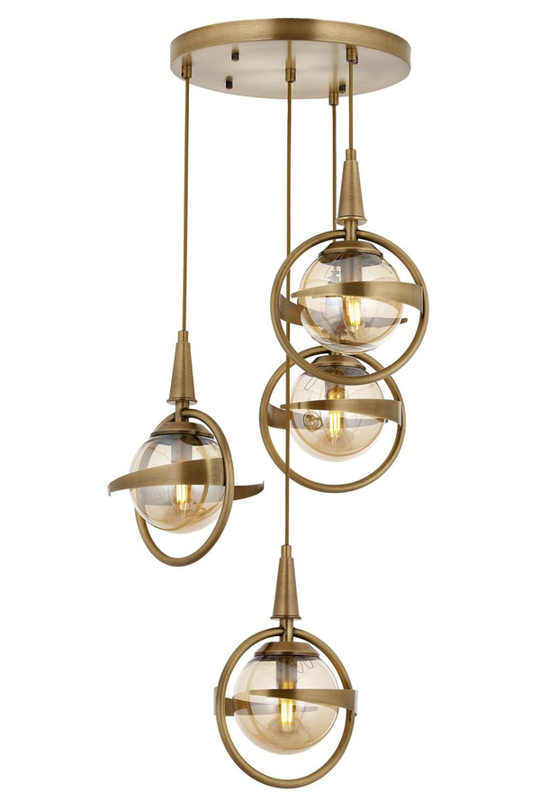 Chandelier 4-Light Glass Antique