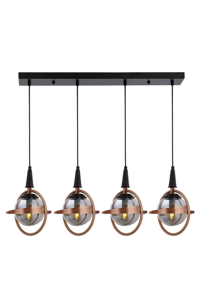 Chandelier 4-Light Glass Black-White