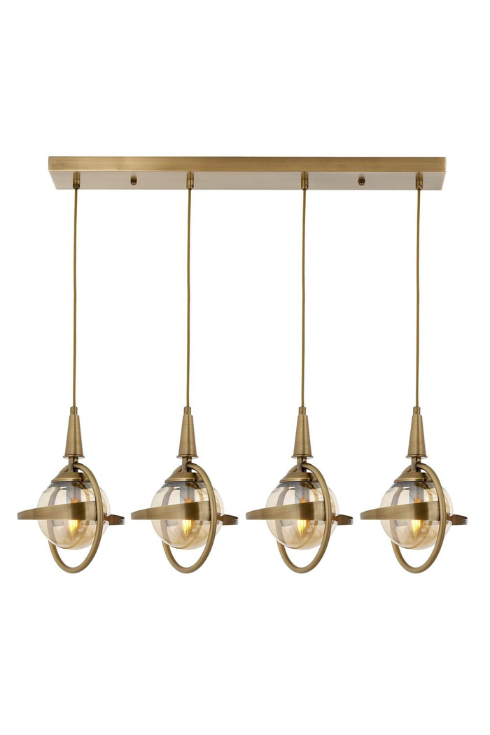 Chandelier 4-Light Glass Antique