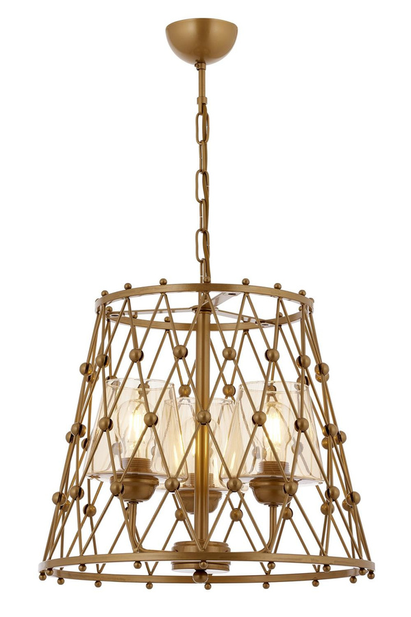 Chandelier 3-Light Glass Antique