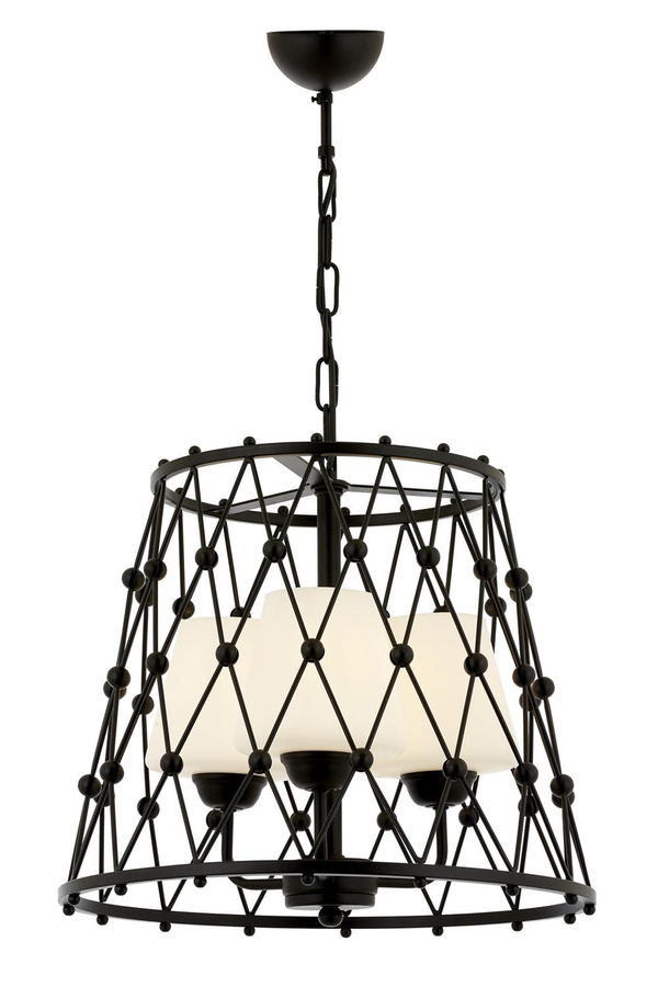 Chandelier 3-Light Glass Black