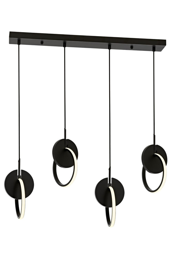 Chandelier 4-Light Wood Black